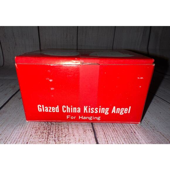 VTG MCM 60’a Pair of Glazed Kissing Angels Figurines Ornaments Christmas Japan - Picture 10 of 13